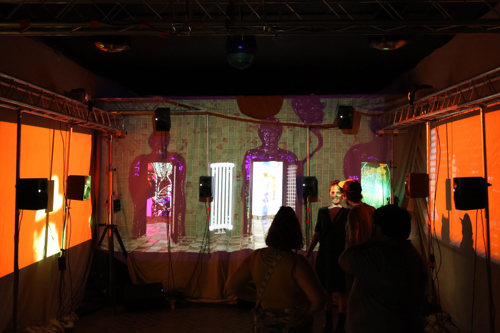Projections during an Immersive Open Studio night.